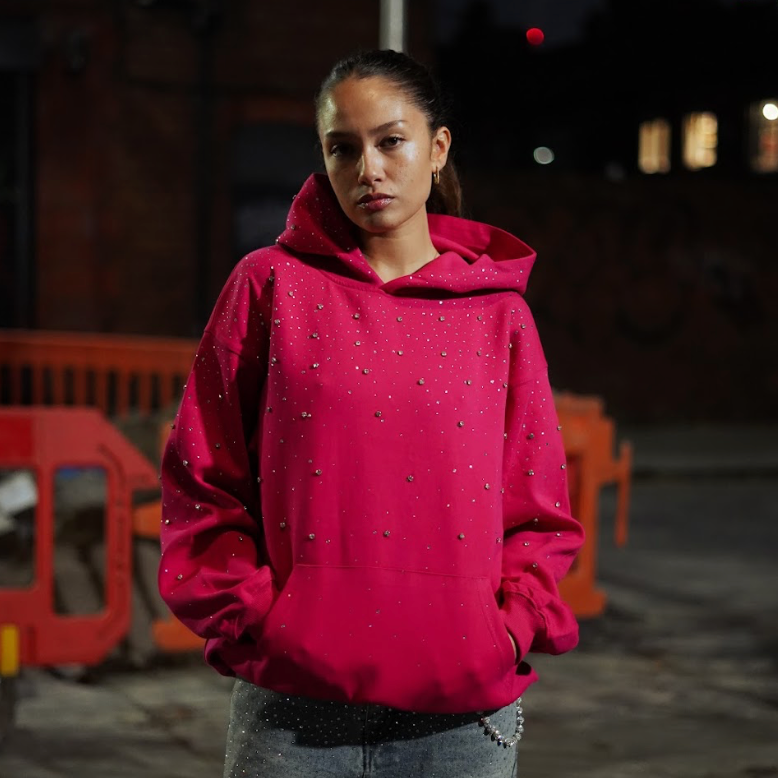 VYBES Rhinestone Galaxy Hoodie