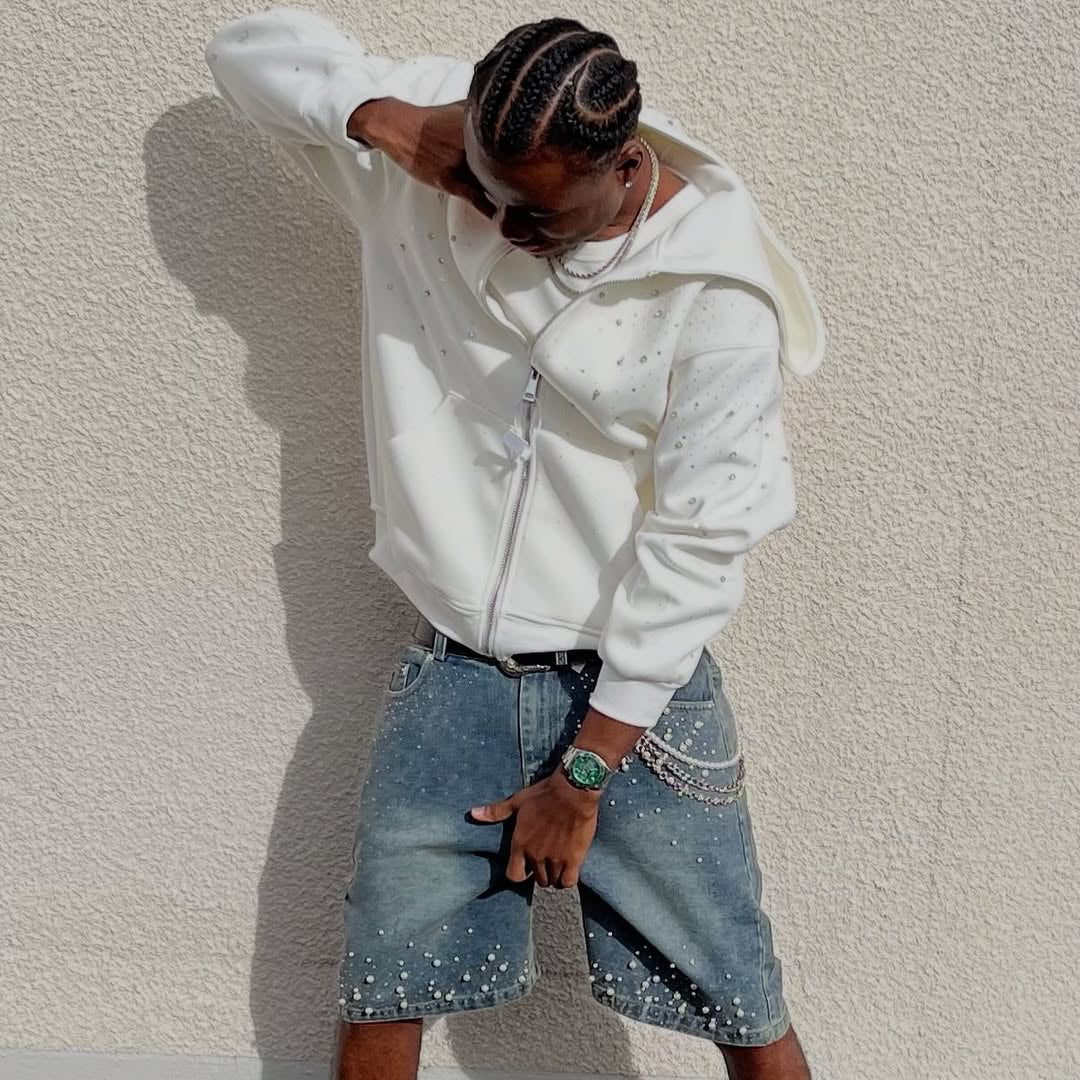 VYBES Rhinestone Pearl Jorts