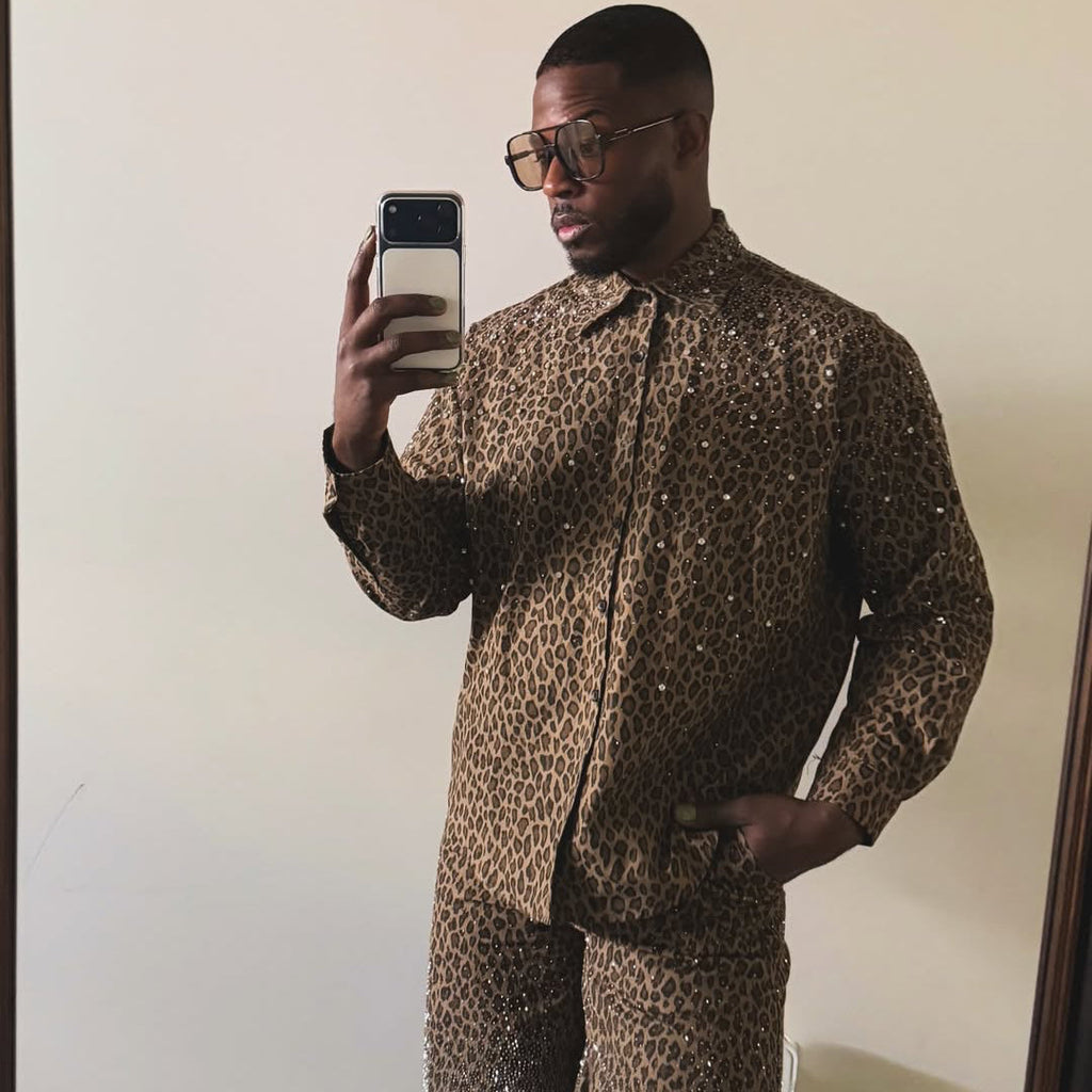VYBES Leopard Long Sleeve Jacket