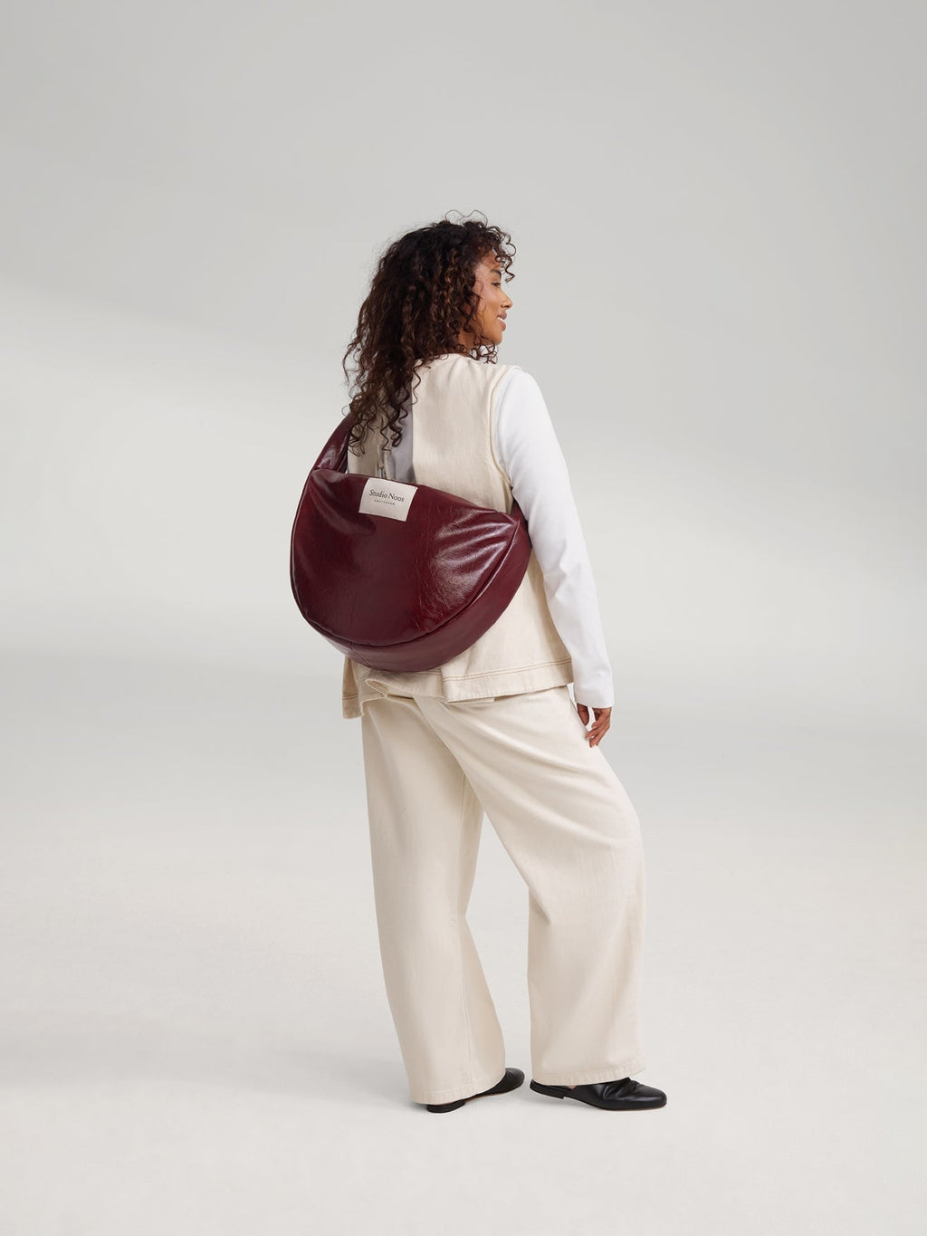 Vegan leren crossbodytas | Bordeauxrood