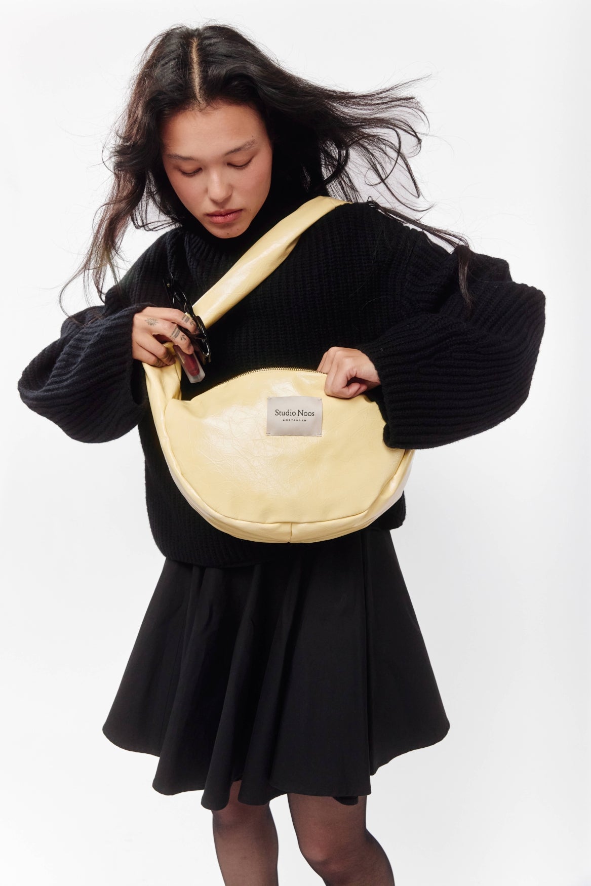 Vegan Leren Mini Crossbody Tas | Botergeel