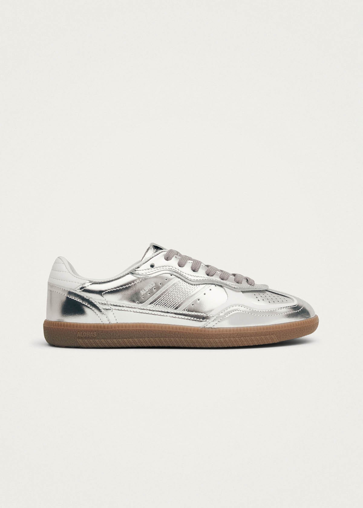 Tb.490 Rife Shimmer Silver Cream Leren Sneakers