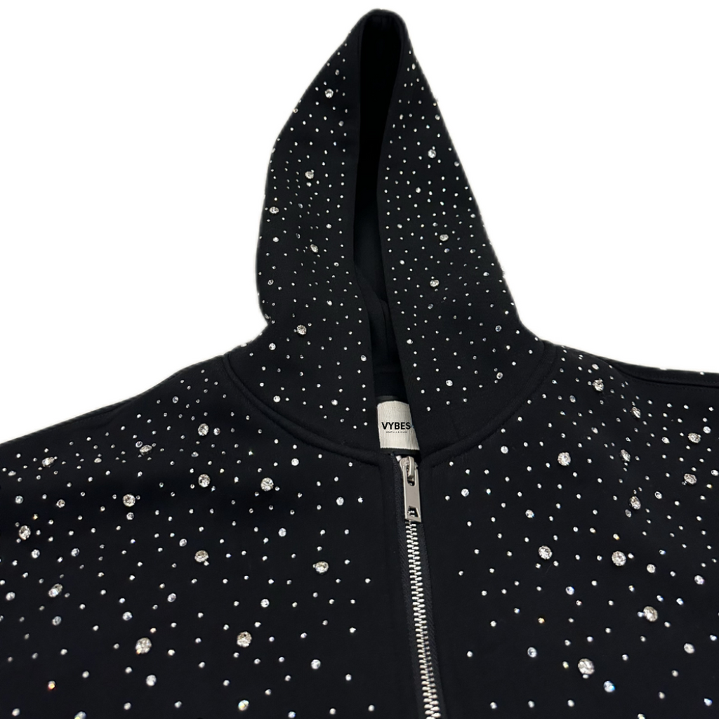 VYBES Rhinestone Galaxy Zip Up