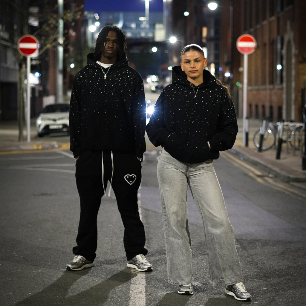 VYBES Rhinestone Galaxy Hoodie