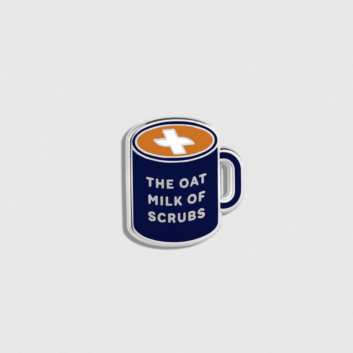 The Oatmilk of Scrubs Enamel Pin - Navy