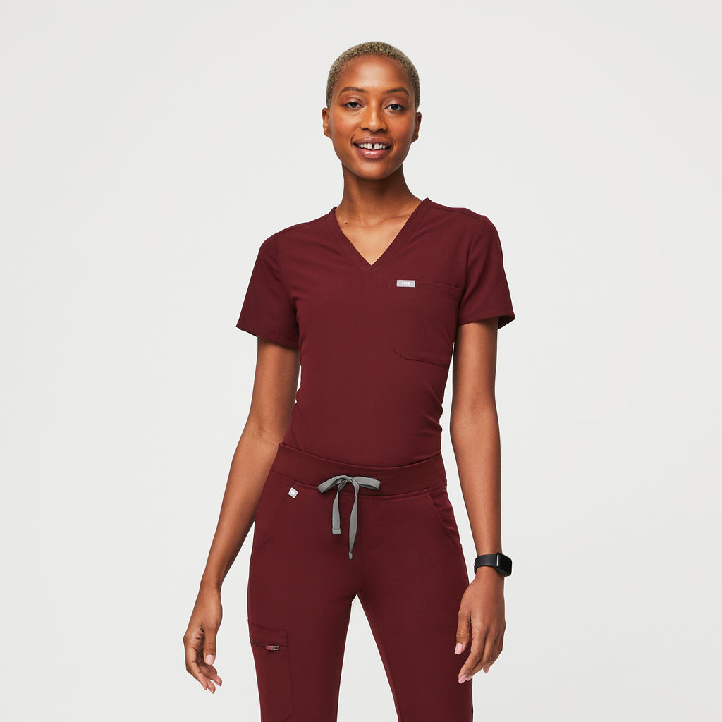 Catarina Scrub Top™ - Burgundy