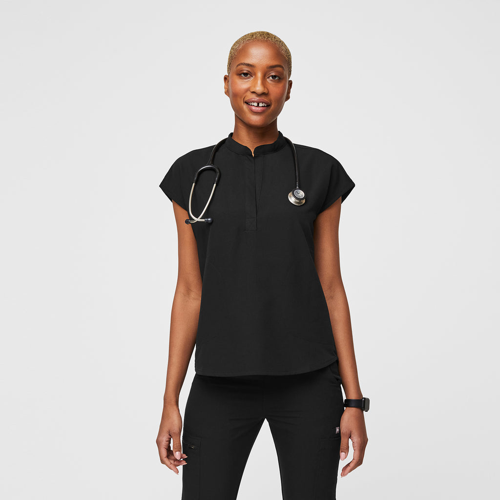 Rafaela Oversized Scrub Top™ - Black