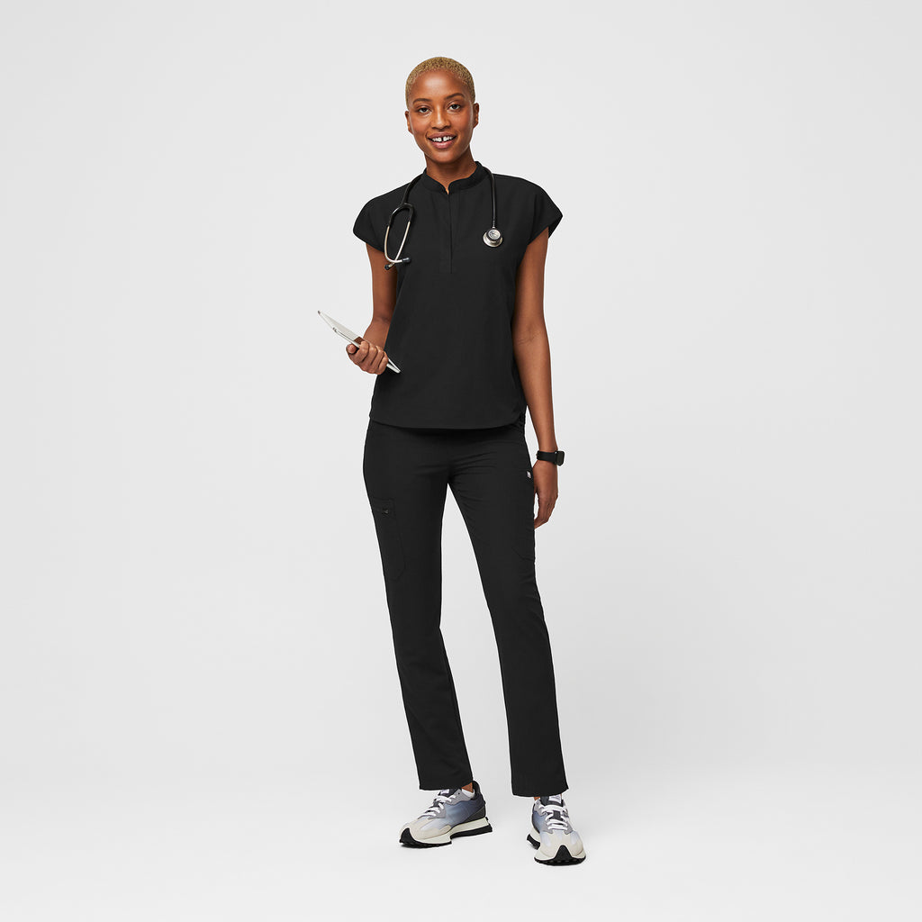 Rafaela Oversized Scrub Top™ - Black