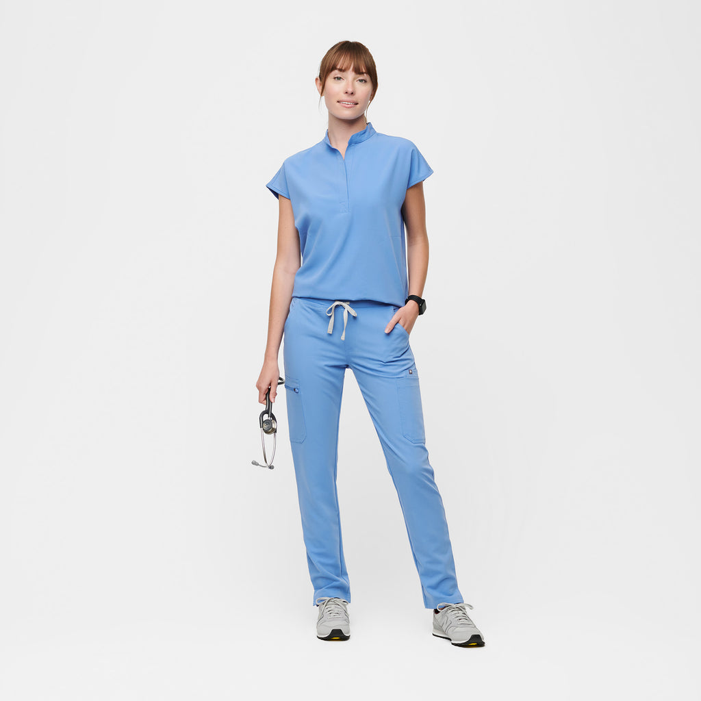 Rafaela Oversized Scrub Top™ - Ceil Blue