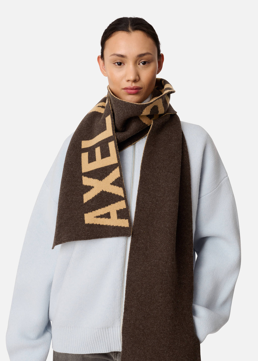 Arigato Scarf - Dark Brown/Camel - image 2