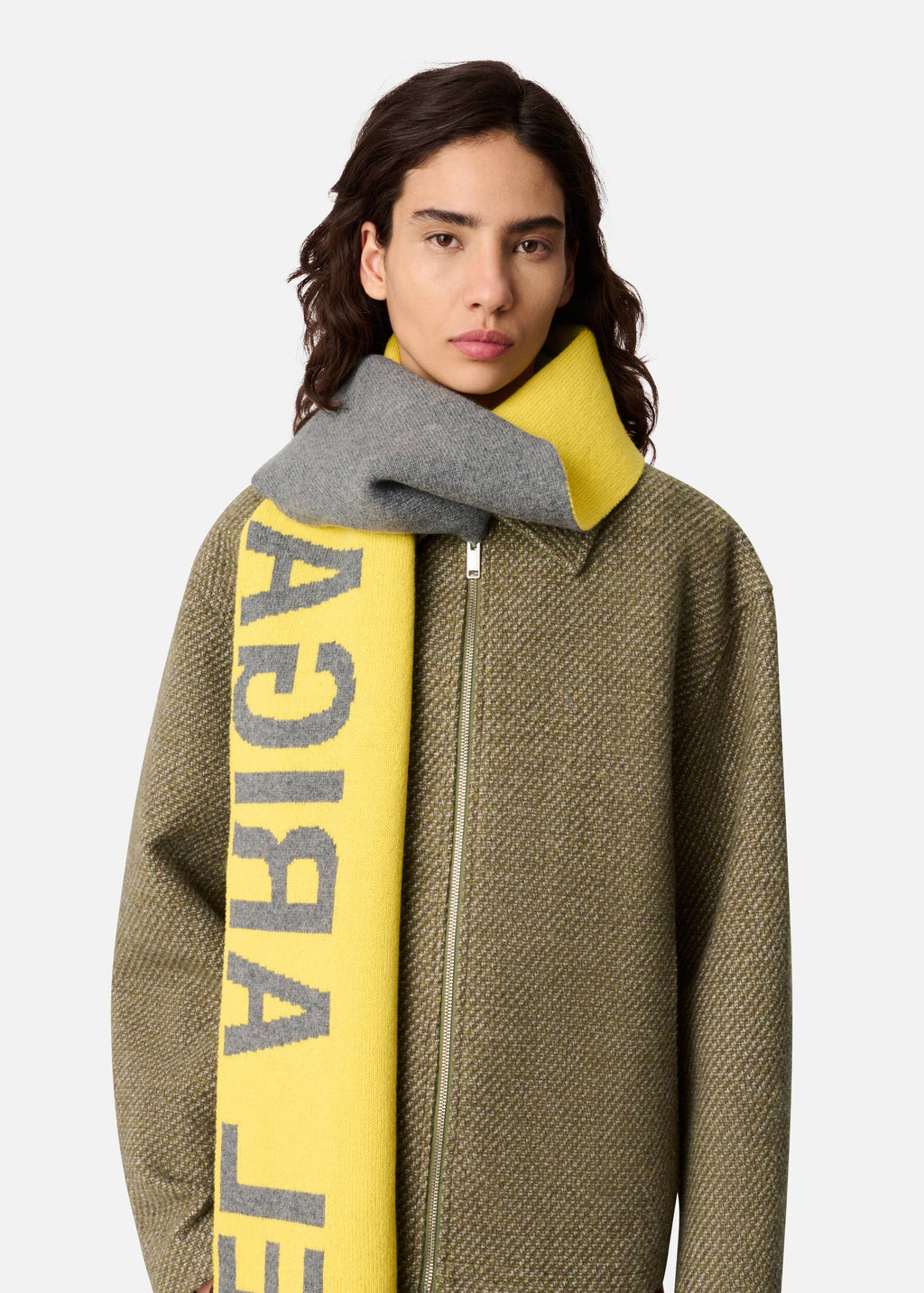 Arigato Scarf - Grey/Yellow - image 2