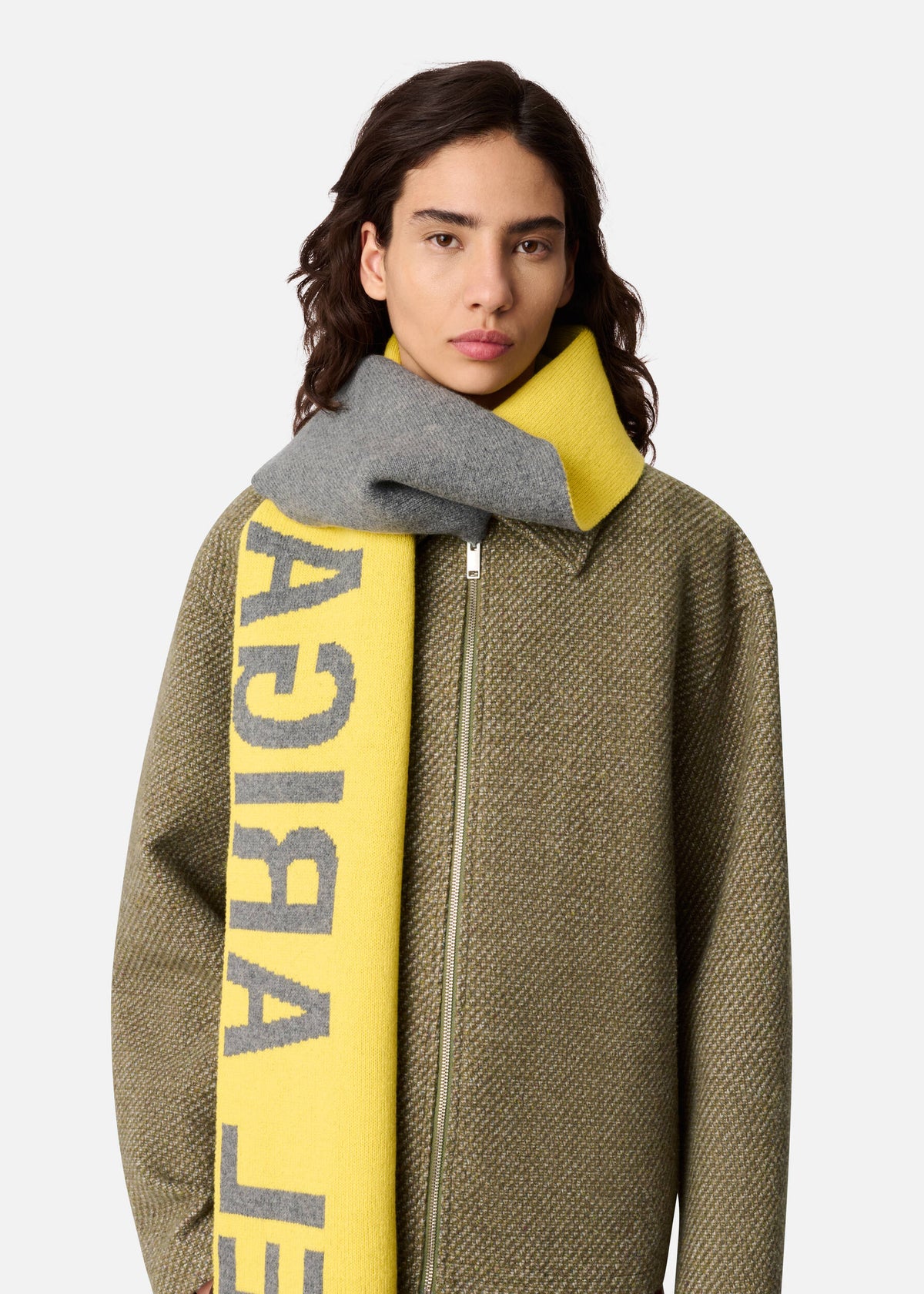 Arigato Scarf - Grey/Yellow - image 2