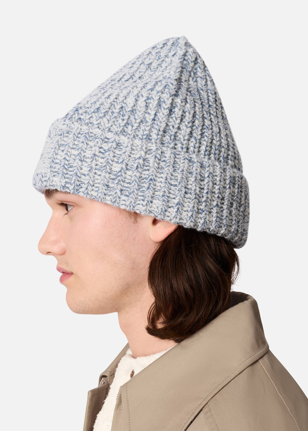 Flock Beanie - Blue Melange/Off White - image 2
