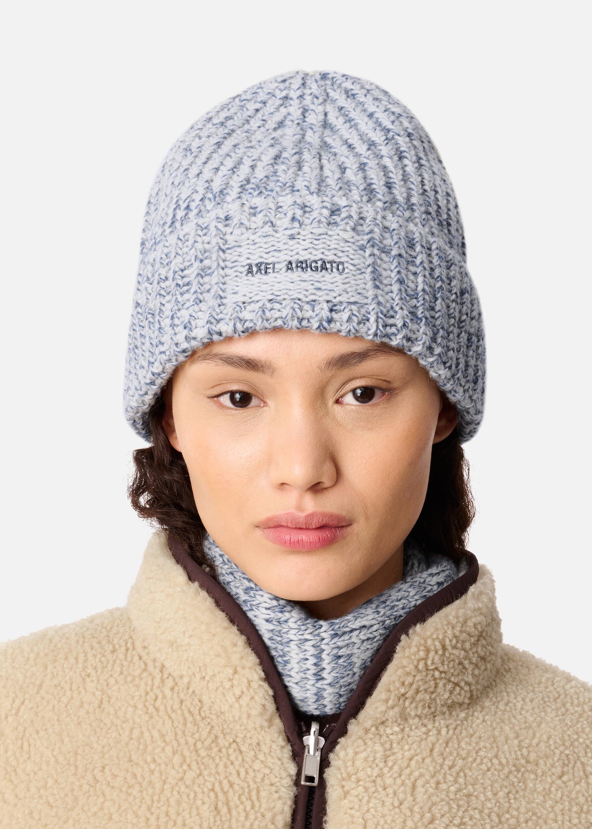 Flock Beanie - Blue Melange/Off White - image 3
