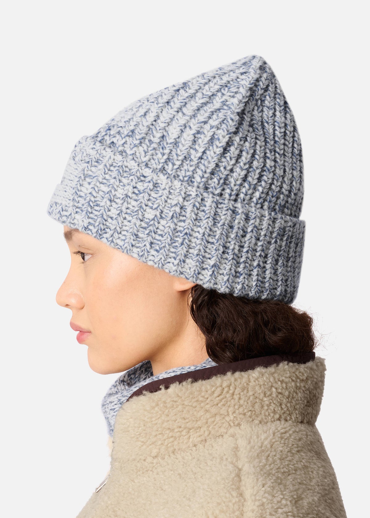 Flock Beanie - Blue Melange/Off White - image 4