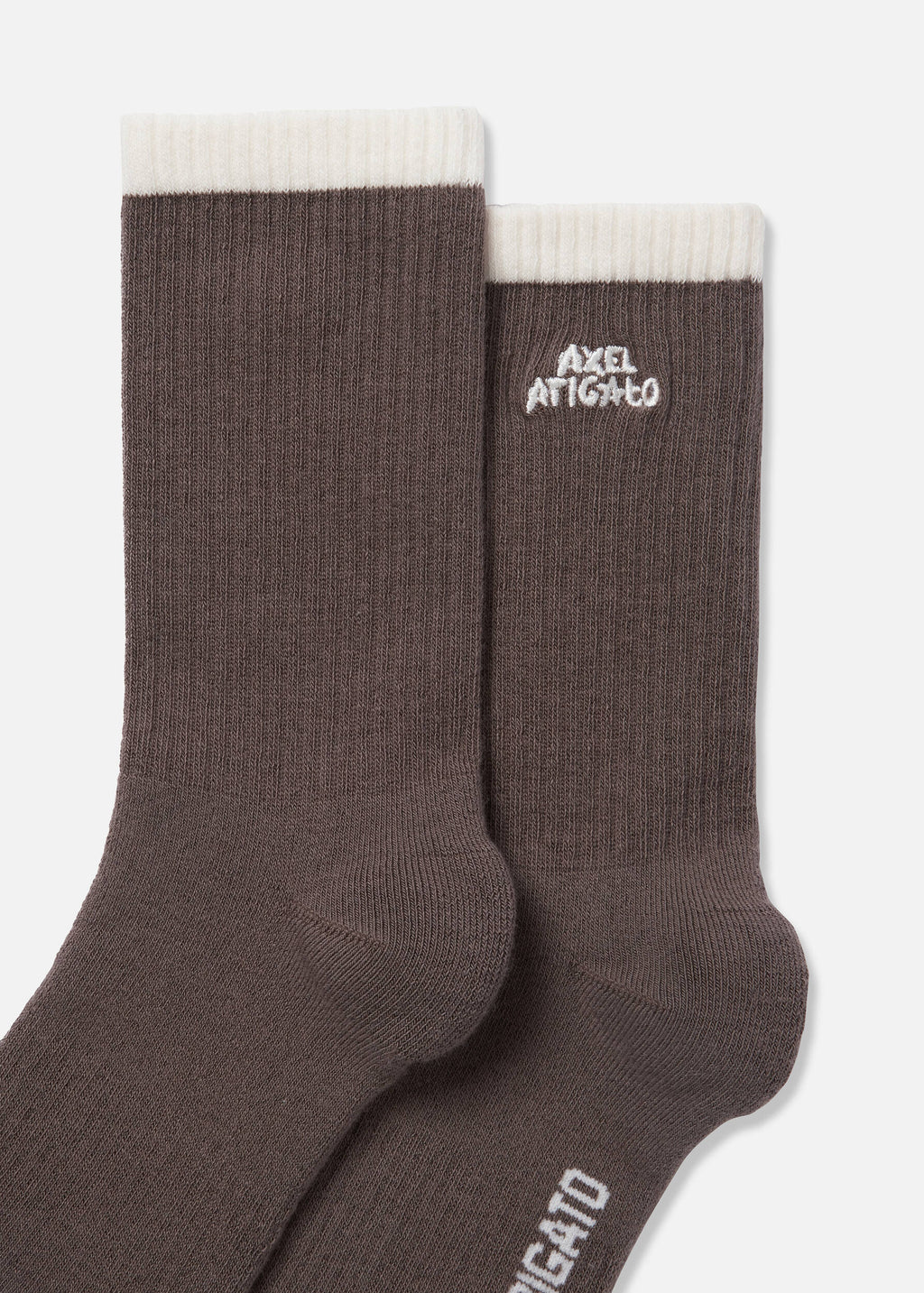 Stripe Logo Socks - Coffee Brown/Cream - image 2