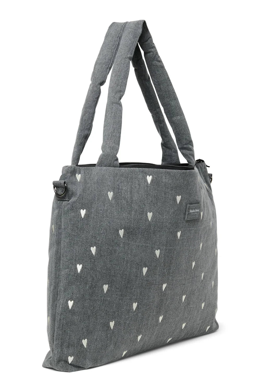 Graue Denim-Wickeltasche