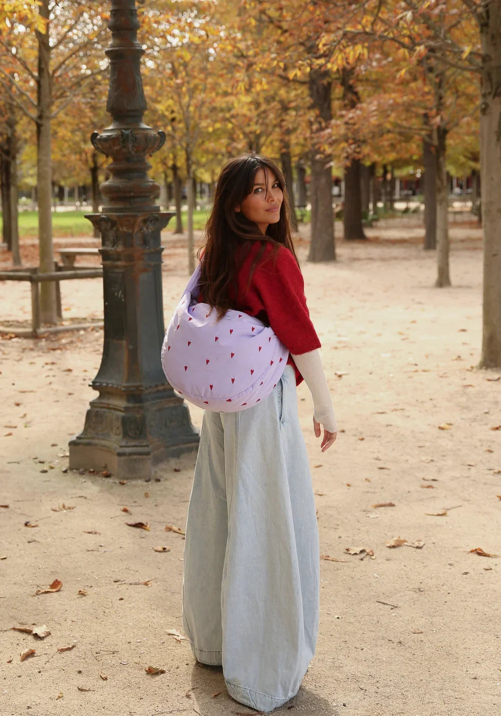 Light Blue Hearts Puffy Cross Body Bag