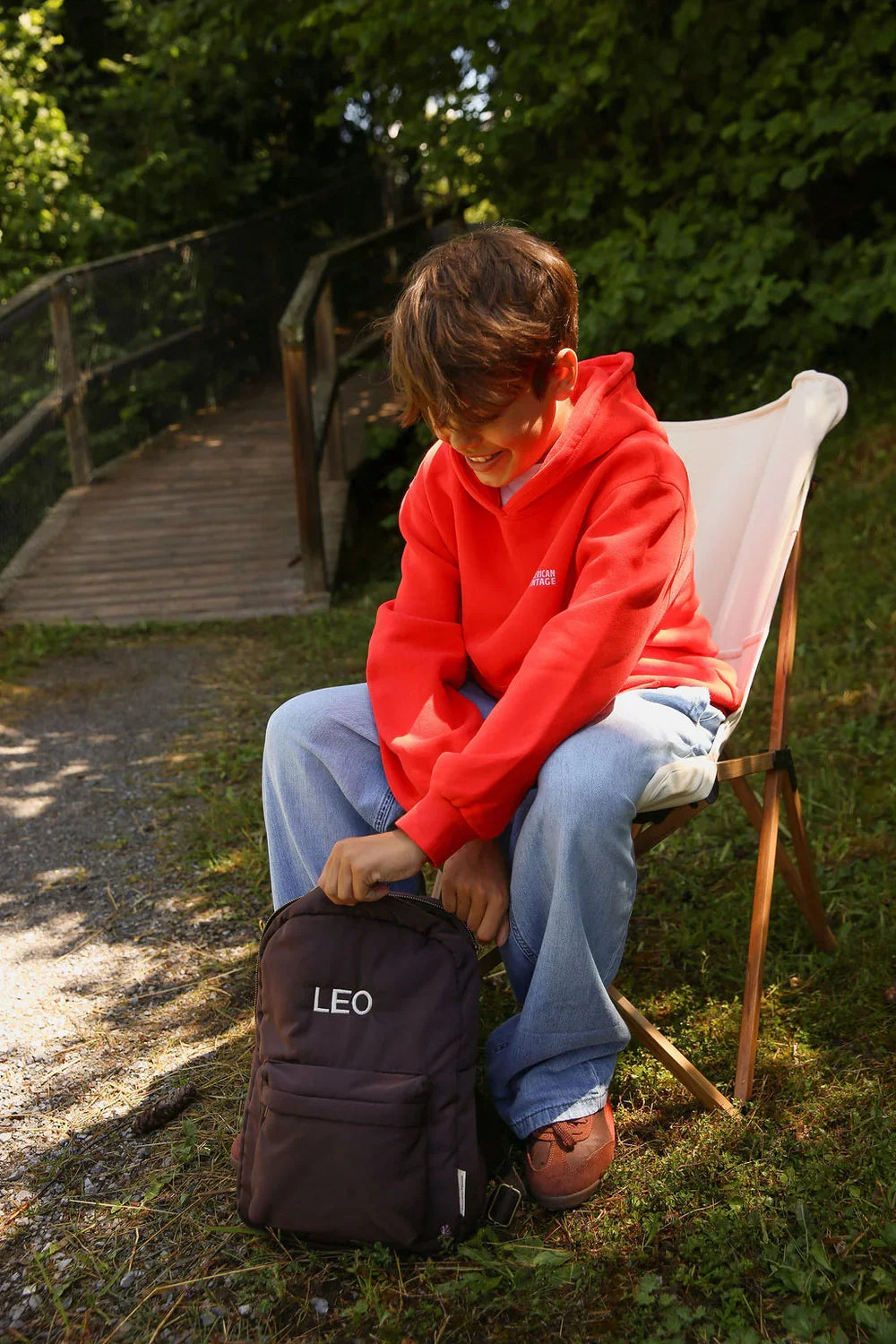 Brauner gepolsterter Midi-Rucksack