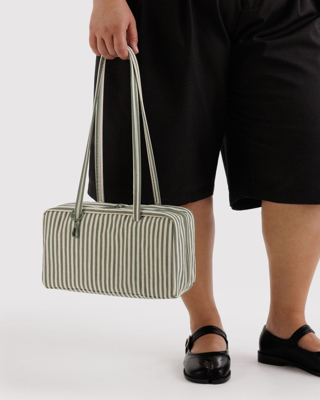 Nylon Bowler Bag - Sage Stripe - image 3