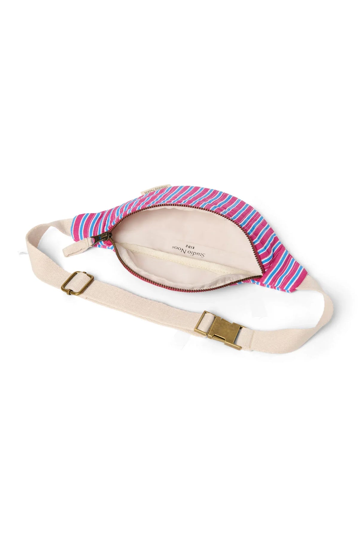 Popeline gestreifte Mini-Gürteltasche | Buttergelb