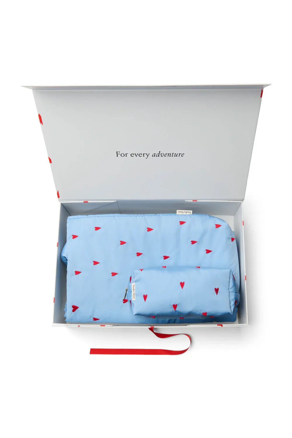 Hellblaue Herzen Klassisches Puffy-Geschenkset