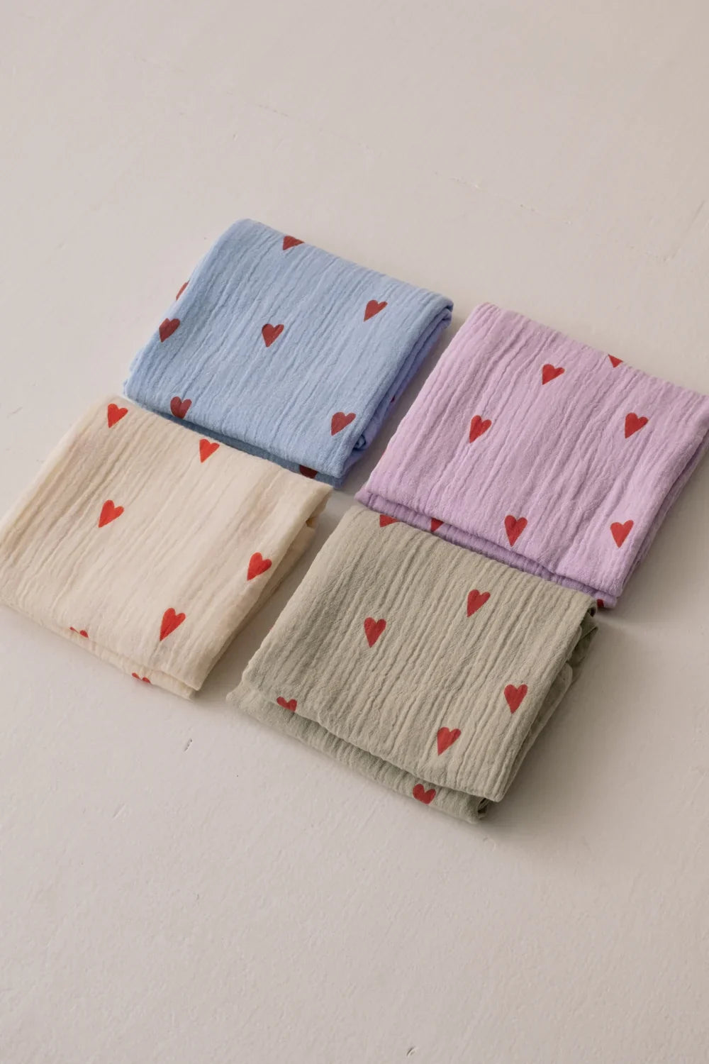Light Blue Hearts Swaddle Print Medium