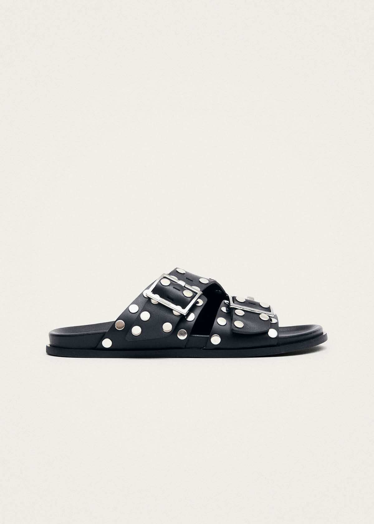 Alba Studs Zwarte Leren Sandalen