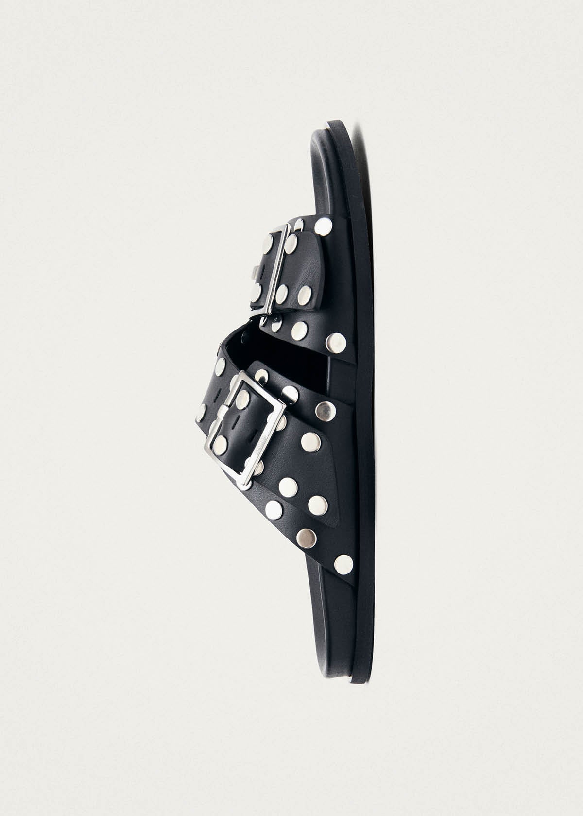 Alba Studs Zwarte Leren Sandalen