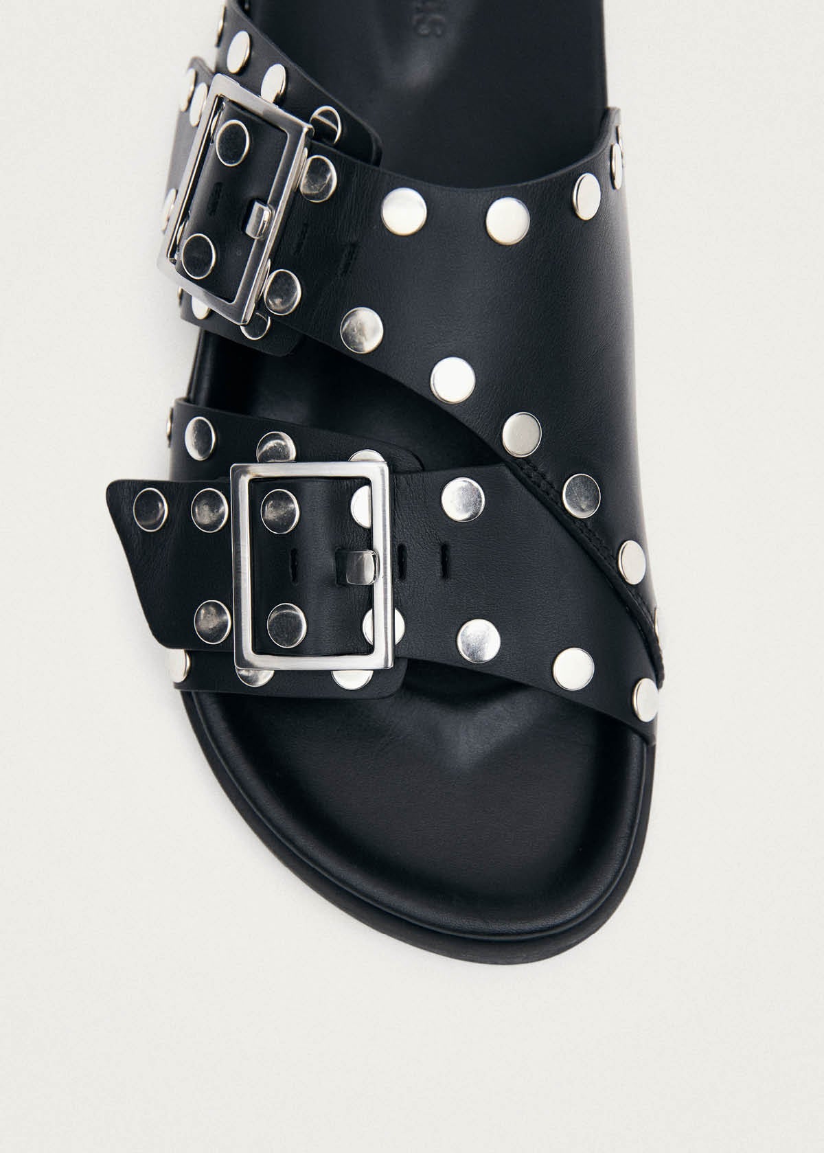 Alba Studs Zwarte Leren Sandalen