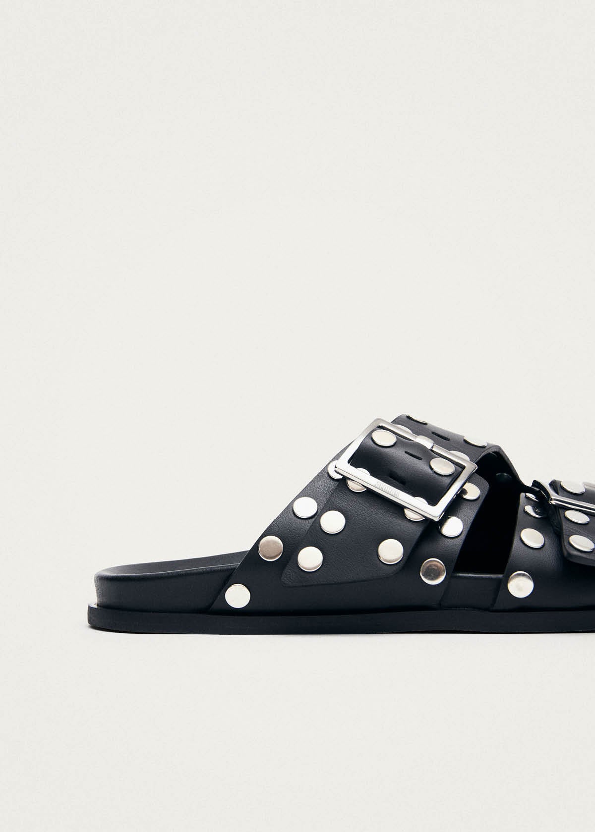 Alba Studs Zwarte Leren Sandalen