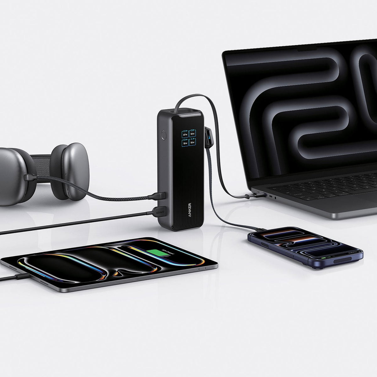 Anker Nano Power Bank (25K, 165W, Built-In and Retractable Cables) in Space Black - A1117H11-1 - image 5