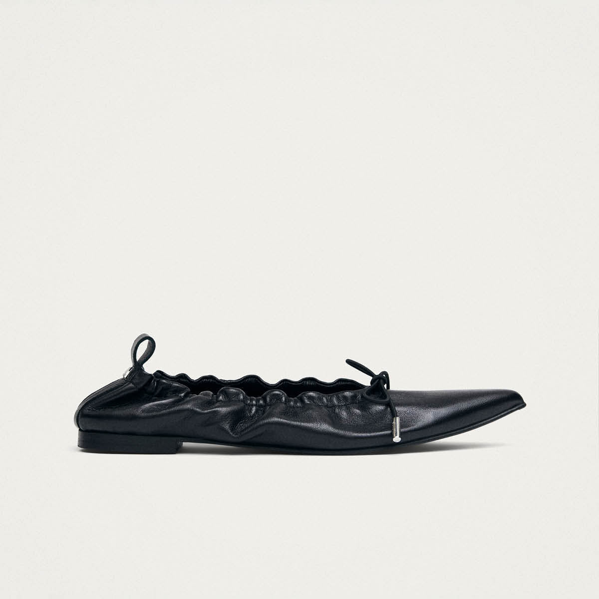 Arden Zwarte Leren Ballerina's