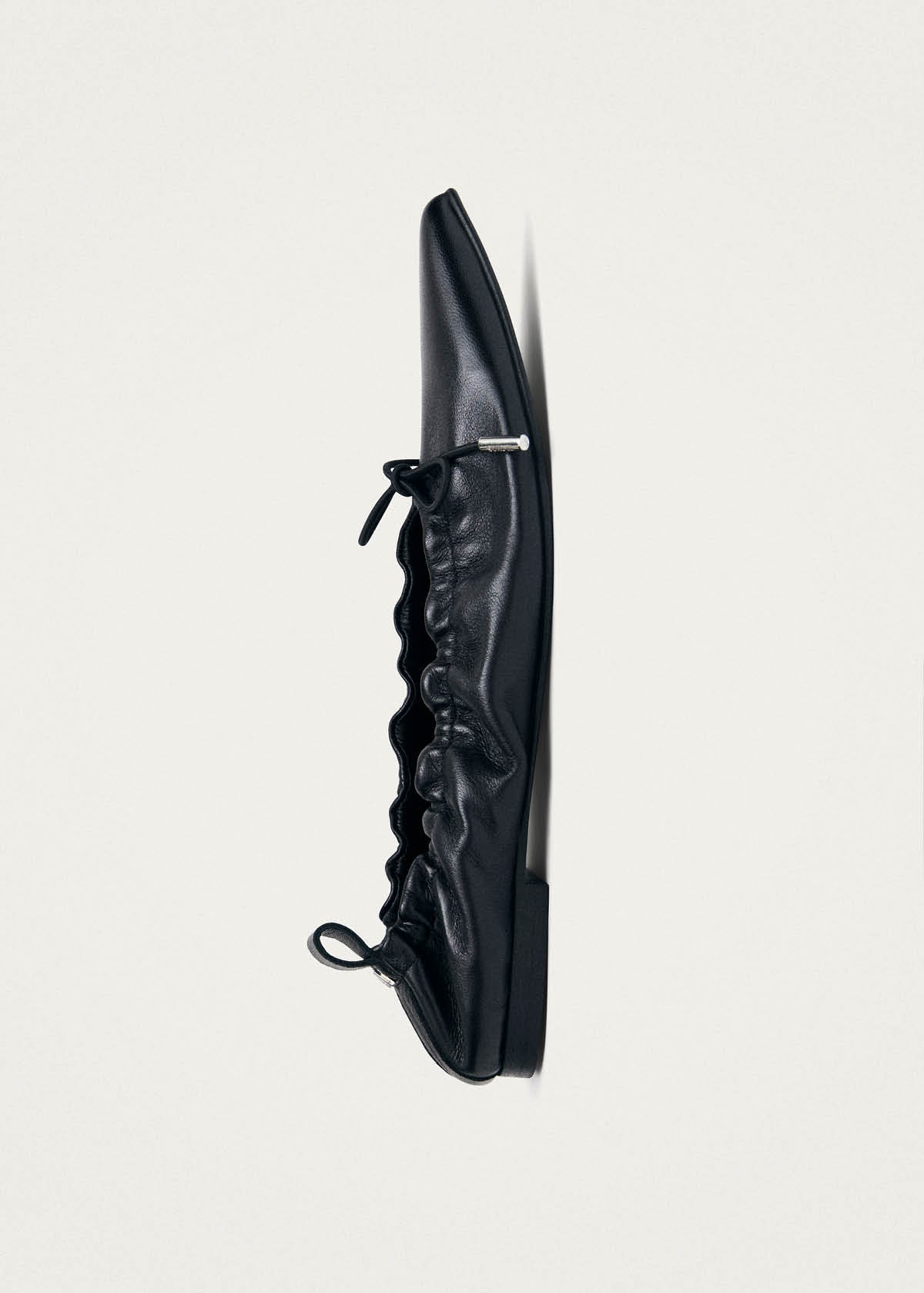 Arden Zwarte Leren Ballerina's