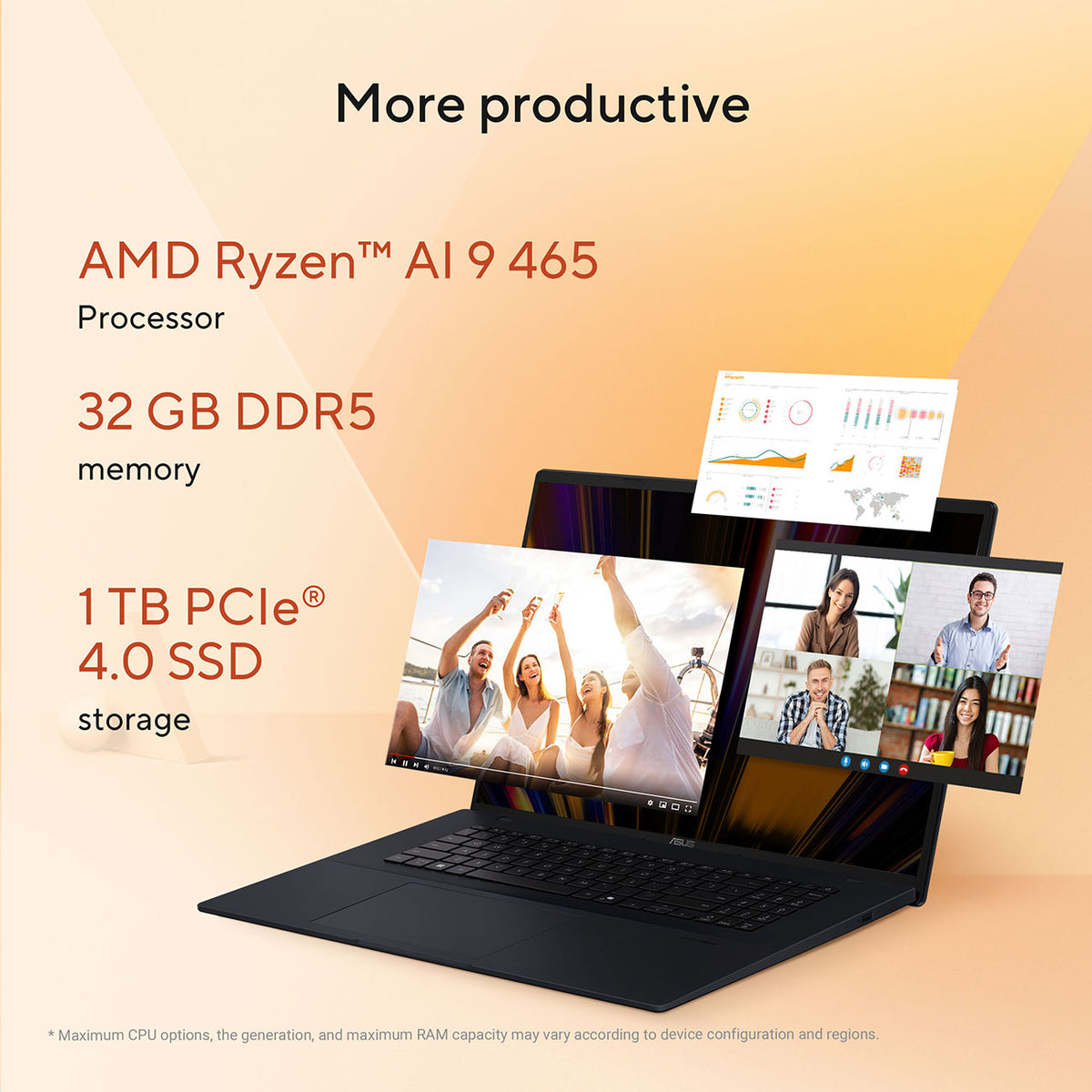 ASUS Vivobook 18 Laptop 18-Inch AMD Ryzen AI 9 465 32GB RAM 1TB SSD in Quiet Blue - M1807GA-DS99 - image 6