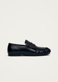 Aven Black Leather Loafers