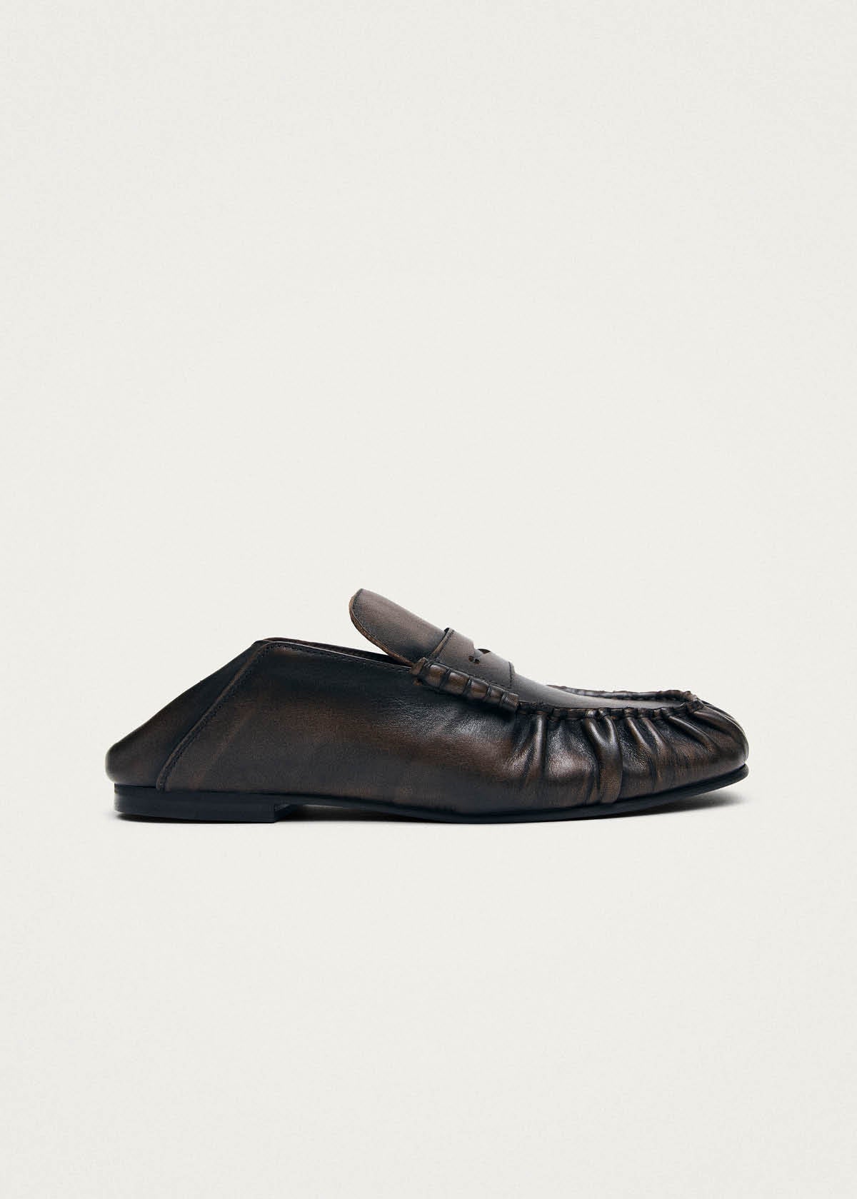 Aven Mule Vintage-Effekt Loafer aus braunem Leder