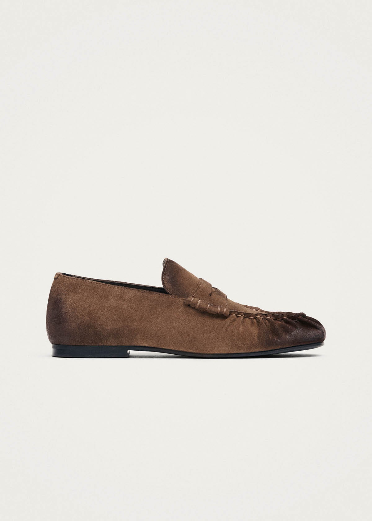 Aven Vintage-Effekt Veloursleder-Loafer in Braun