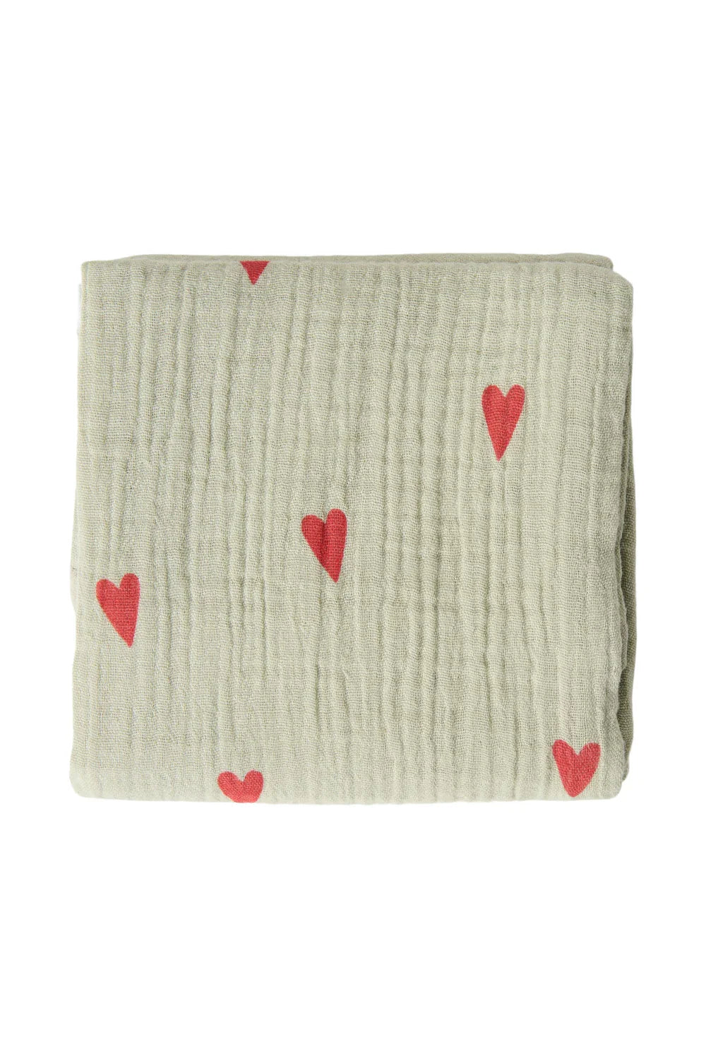 Beige Herzen Pucktuch-Druck Medium