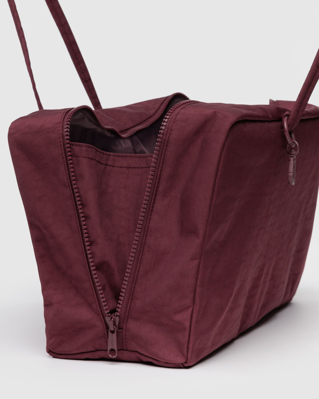 Medium Nylon Bowler Bag - Mahogany - image 4