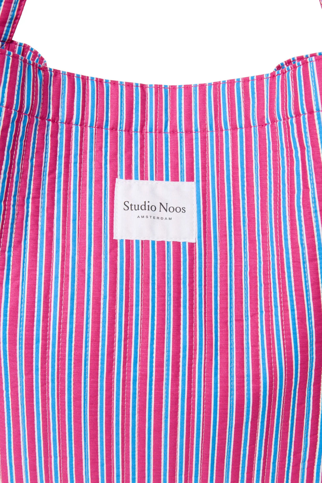 Popeline Gestreifte Wickeltasche | Buttergelb