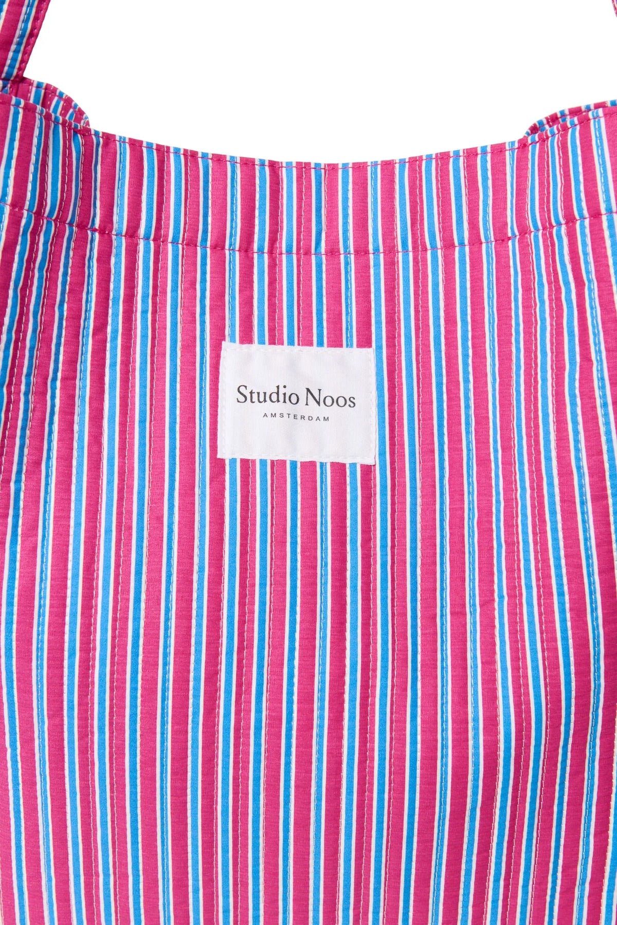 Popeline Gestreifte Wickeltasche | Buttergelb