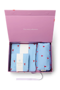 Essentiële cadeauset voor pasgeborenen - Lichtblauwe hartjes