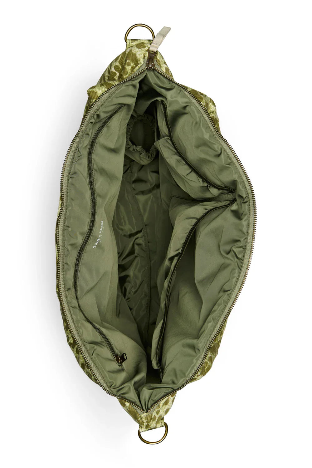 Wickeltasche aus brauner Baumwolle mit Leopardenmuster