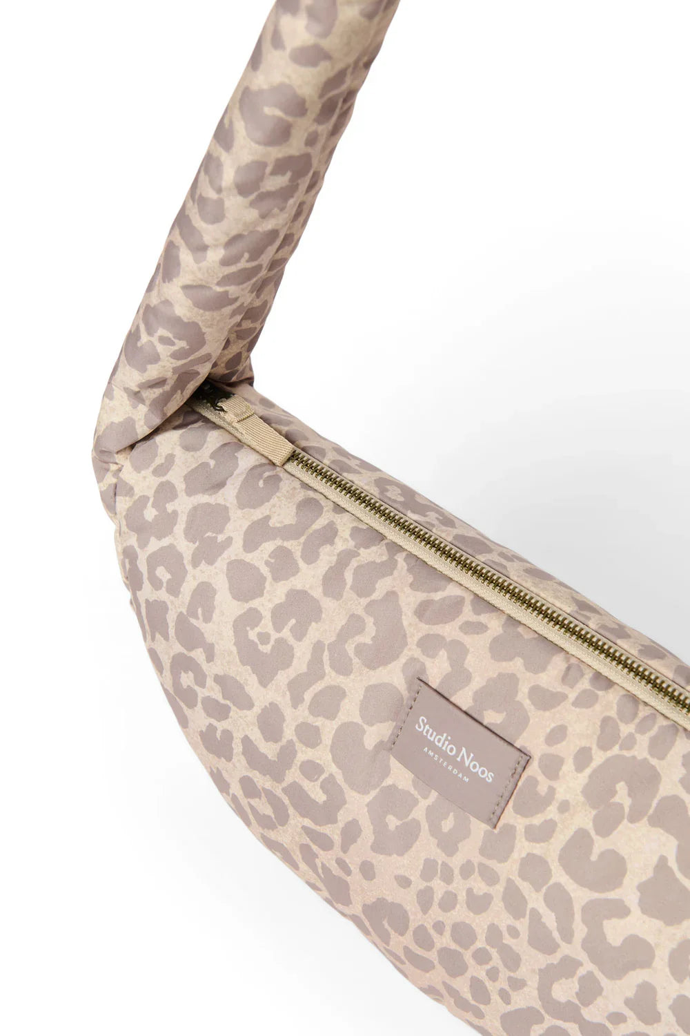 Beige Leo Mini Umhängetasche mit Puffereffekt