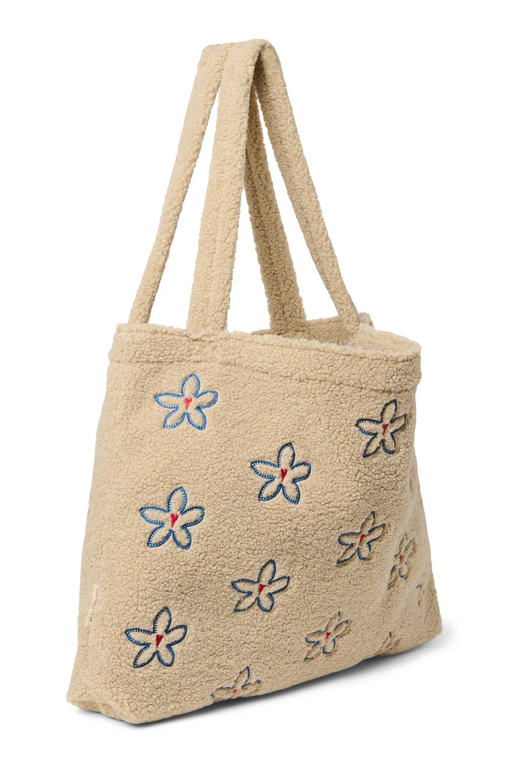 Ecru bloemenhart teddy mom bag