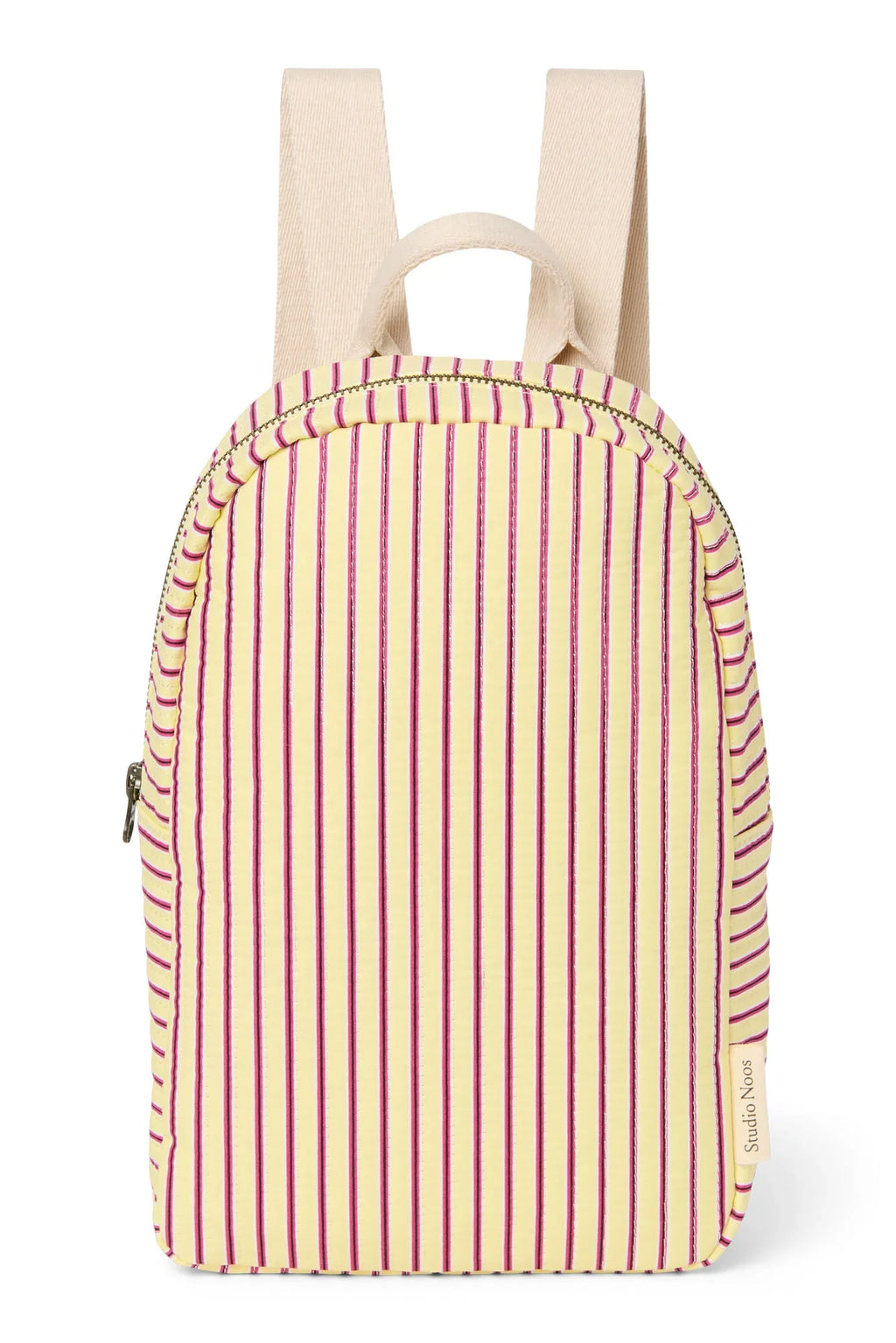 Poplin gestreepte rugzak (mini) | Botergeel