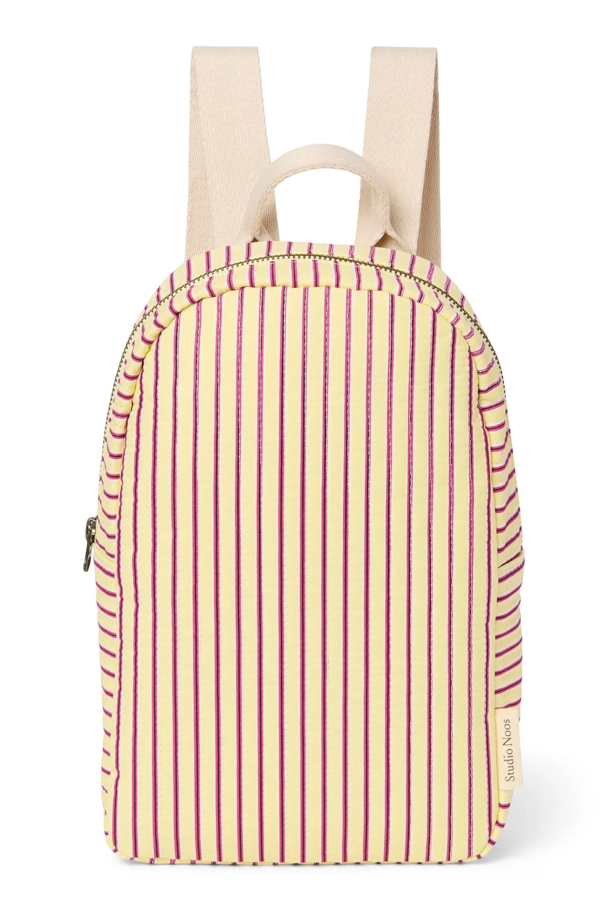 Poplin gestreepte rugzak (mini) | Botergeel