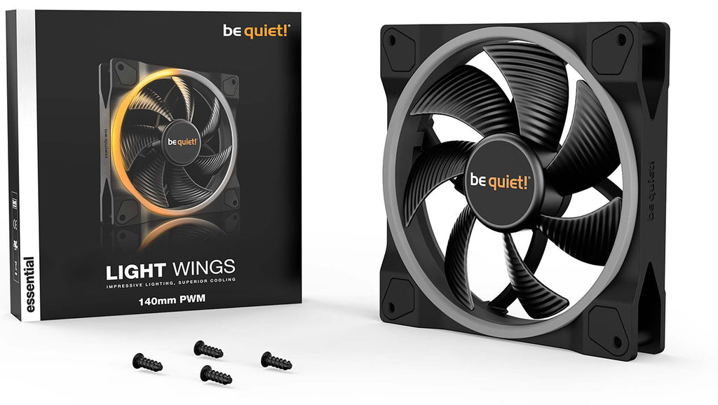 be quiet! LIGHT WINGS 140mm PWM Gaming Desktop Case Fan RGB in Black (Each) - BL074 - image 4