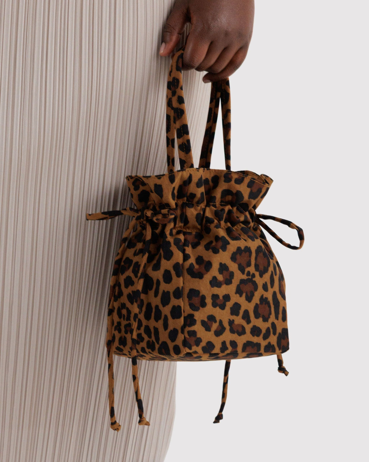 Nylon Drawstring Bag - Leopard - image 3